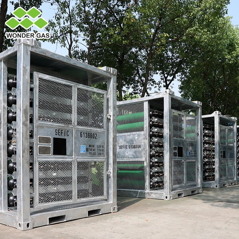 DNV 2.7-1 Offshore Bottle Rack Gas Cylinder Rack Oxygen Gas Cylinder Bundle 8x8 64units Cylinder