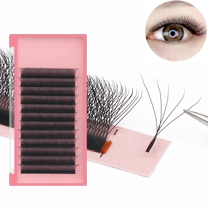 Hot Selling Premium Quality W Yy Shape 3d 4d 5d Clover Lash Private Label Matte Black Lash Extension Factory Price