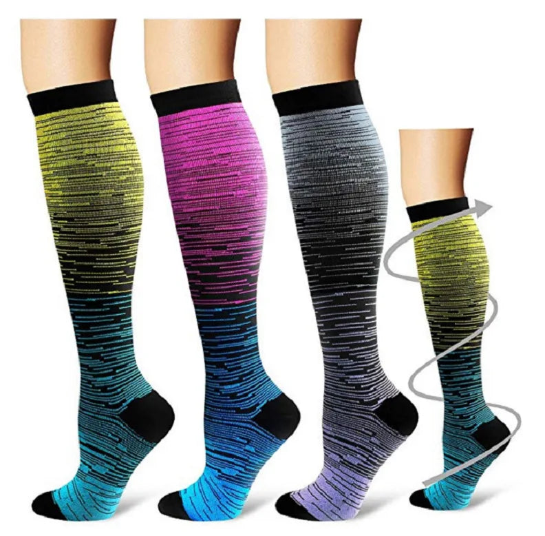 Knee High Custom Compression Socks 25mmHg High Quality Nylon Custom Novelty logo Cozy Compression Socks