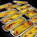 Full Colored Rectangular Cake Trays Durable Aluminum Tin Foil Pans Oblong Tray with Plastic Lid