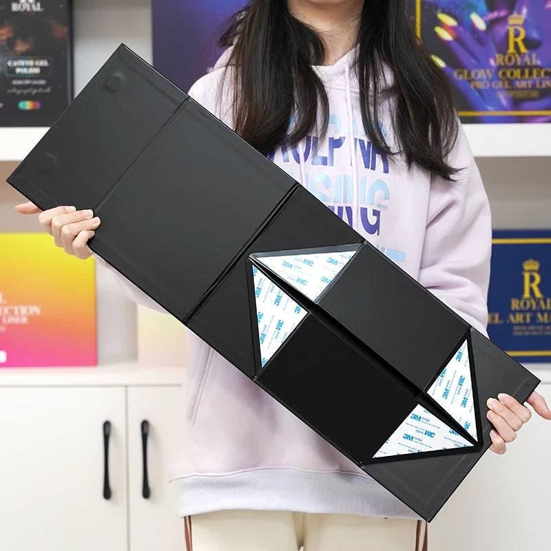 Simple Black Rigid Paper Cardboard Magnetic Closure Foldable Gift Box Wholesale Stock for Shoes Socks Embossing Printing