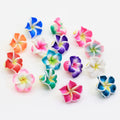 100pcs/lots 15mm Polymer Clay Plumeria Frangipani Flowers Beads for Diy Hawaiian Earrings Necklace Holiday Jewelry Crafts Making