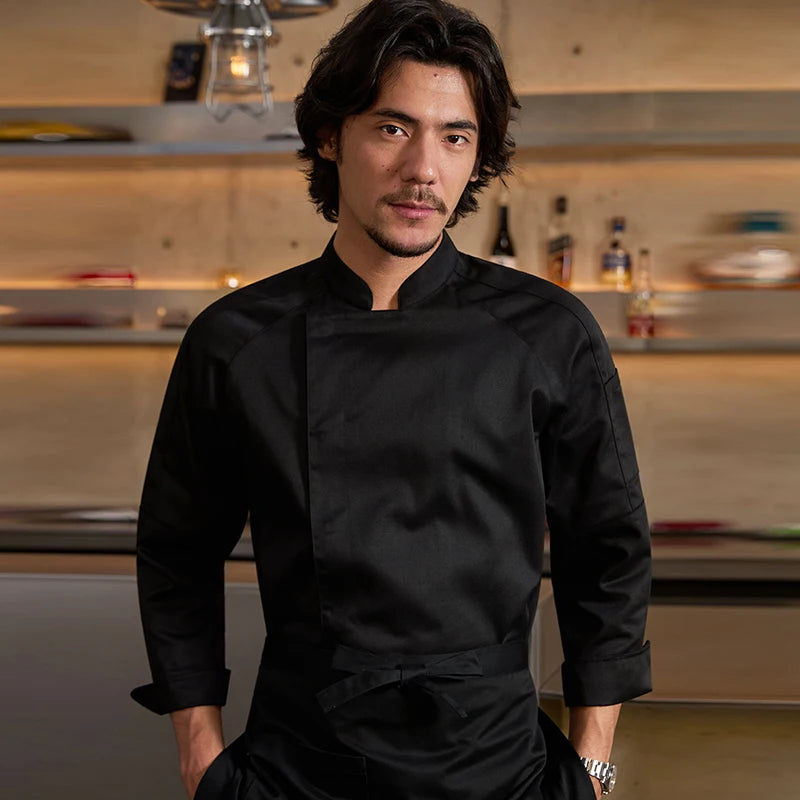 Chef Ibang Men's Work Clothes for Kitchen Catering Hotel & Bakery Long Short Sleeve Cooking Workwear for Restaurant Bar Uniforms