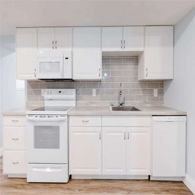 Modular PVC Contemporary Kitchen Cabinet Custom Set Compact Kitchen Kitchenette