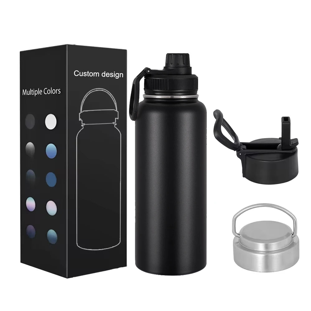 Customized Vaccum Insulated Thermo Wide Mouth Sports Water Bottle Flask Double Wall Stainless Steel Water Bottles