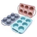 6 Cavity Hot Selling High Temperature Resistant Easy Demould Baking Mold Silicone Cake Mold with Steel Ring
