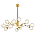 Modern Nordic Suspended Bulb Heads Golden Lamp Glass Chandelier Pendant Light for Home