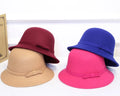 Wholesale Fashion Women Small Knot Felt Bowler Formal Hat