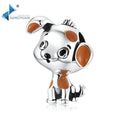 SCC2159 Lovely Animal Jewelry 925 Sterling Silver Dog Charms for Jewelry Making