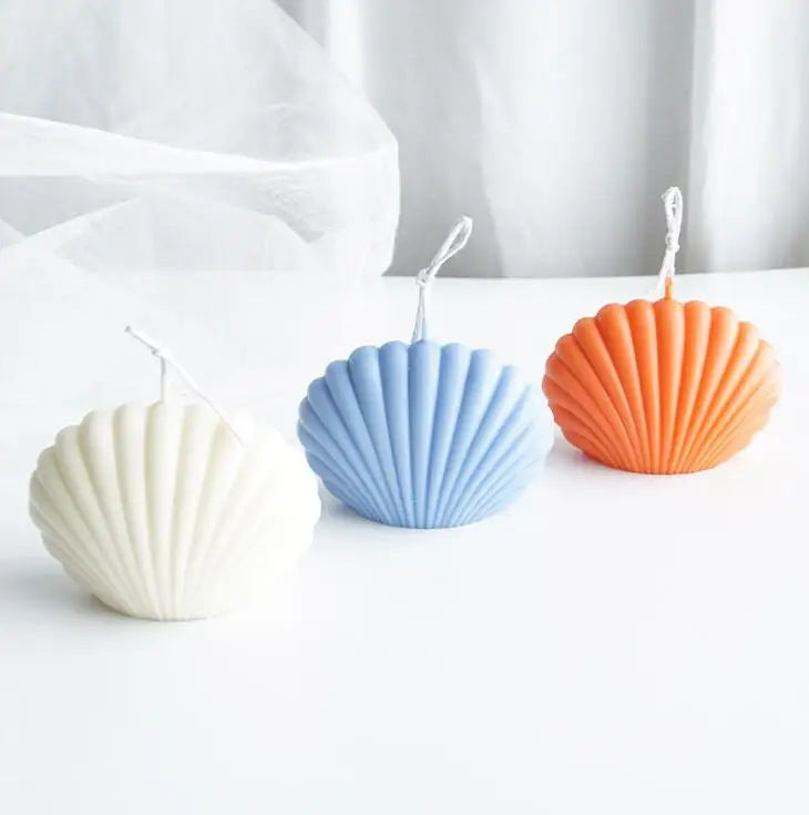 HY Handmade Seashell Scallop Shell Plastic Candle Mold for Art Craft Making Candles Gift Dinner Wedding