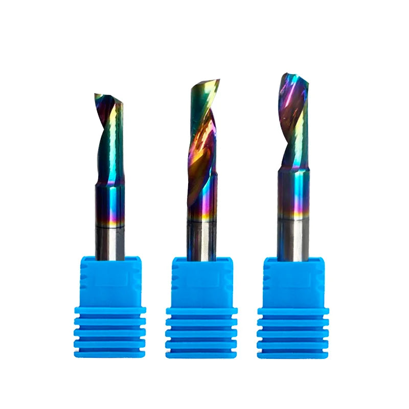 Hot Selling OEM ODM Supported Single Flute End Mill Router Bit DLC Altin 3.175mm for Colorful Aluminum Alloy Cutting Minimum