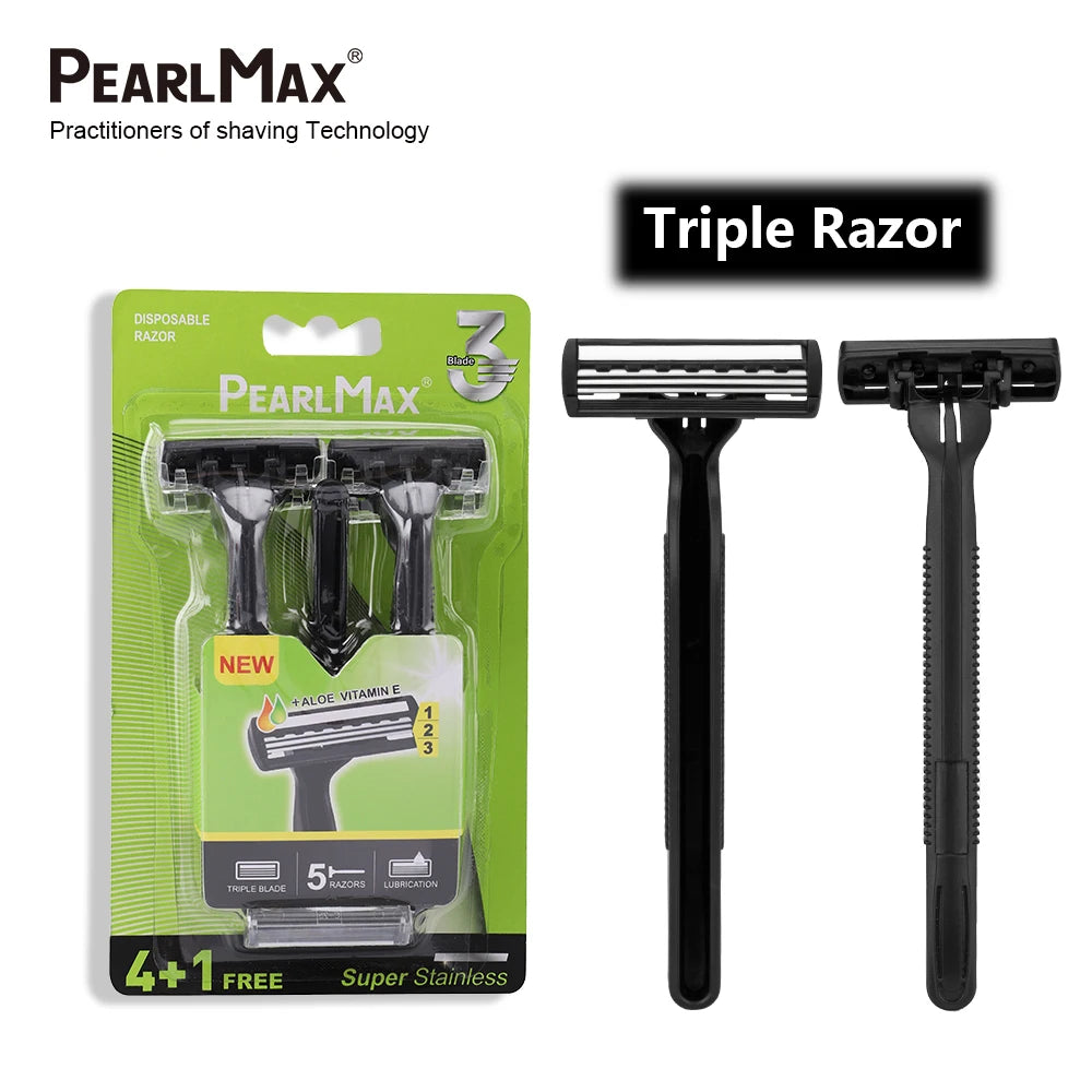 PearlMax Top Selling Wholesale Disposable Triple Blade Shaving Razor for Men