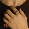 New Wishing Stone Self-Discipline Ring Fashion Vintage Stainless Steel High Sense Men's Unique Ring