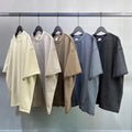 2023 Formal 275gsm 100% Cotton Oversized Short Sleeve Raw Edge Cut T Shirt Vintage Acid Wash Drop Shoulder