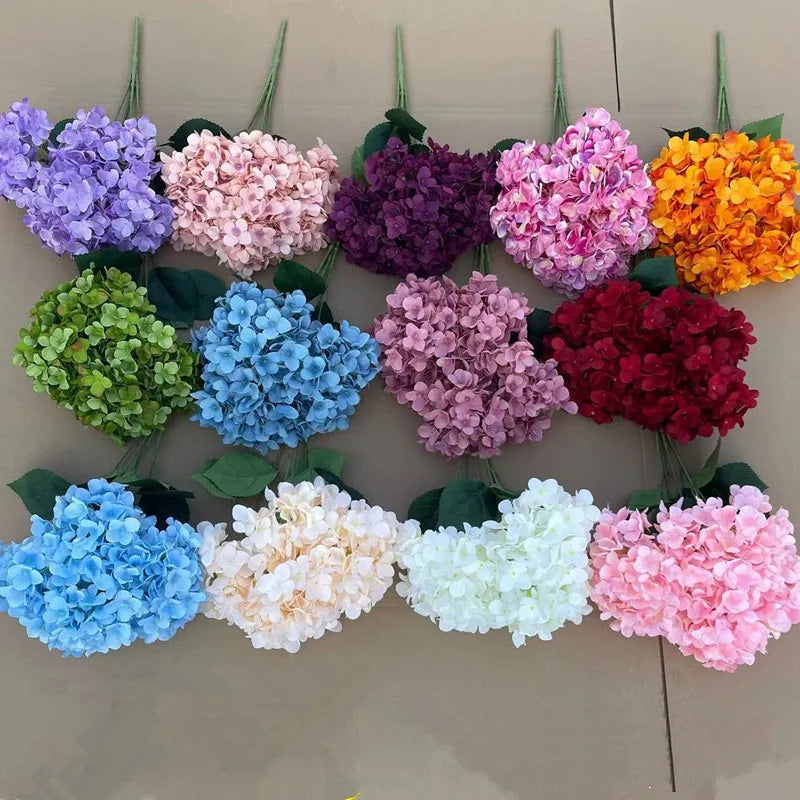 China Factory Artificial Hydrangea Flowers Real Touch Silk Hydrangea