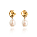 Fashion Earings Baroque Shaped Freshwater Pearl Jewelry Silver 925-pin Hand Design Matte Studs for Earrings Women