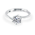 Classic Sterling 925 Silver Gemstone Ring 1ct 2ct 3ct Moissanite Ring for Women Engagement Gift