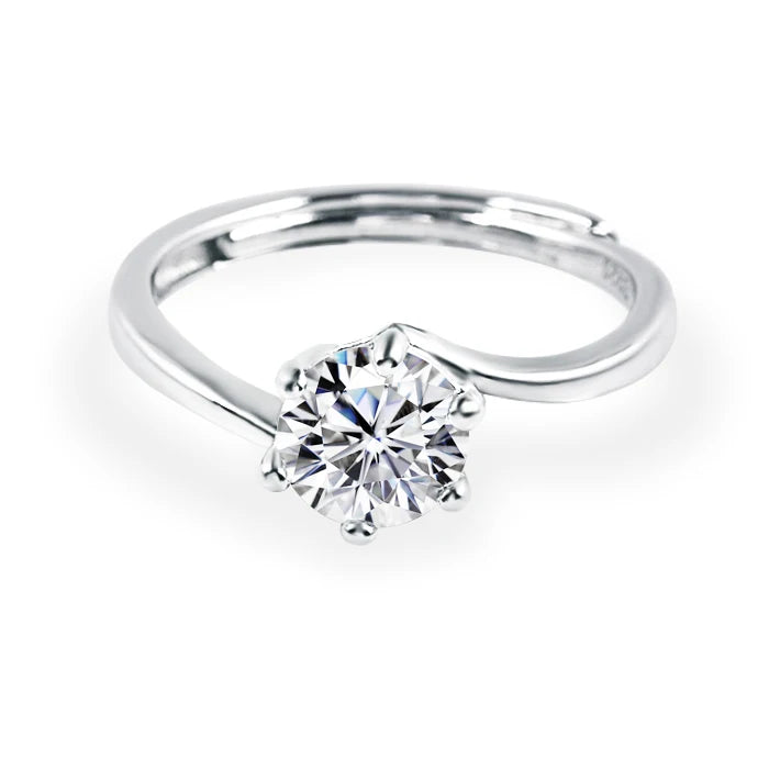 Classic Sterling 925 Silver Gemstone Ring 1ct 2ct 3ct Moissanite Ring for Women Engagement Gift
