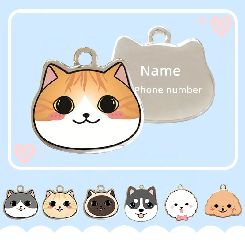 Wholesale Customizable Metal Pet ID Tags Personalized Anti-Lost Cat and Dog Identity Tag Animal Pattern Dog Collar Accessories
