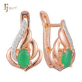 FJ Fallon Fashion Jewelry Cluster Clip-On Earrings Plated in Rose Gold Two Tone Brass Based