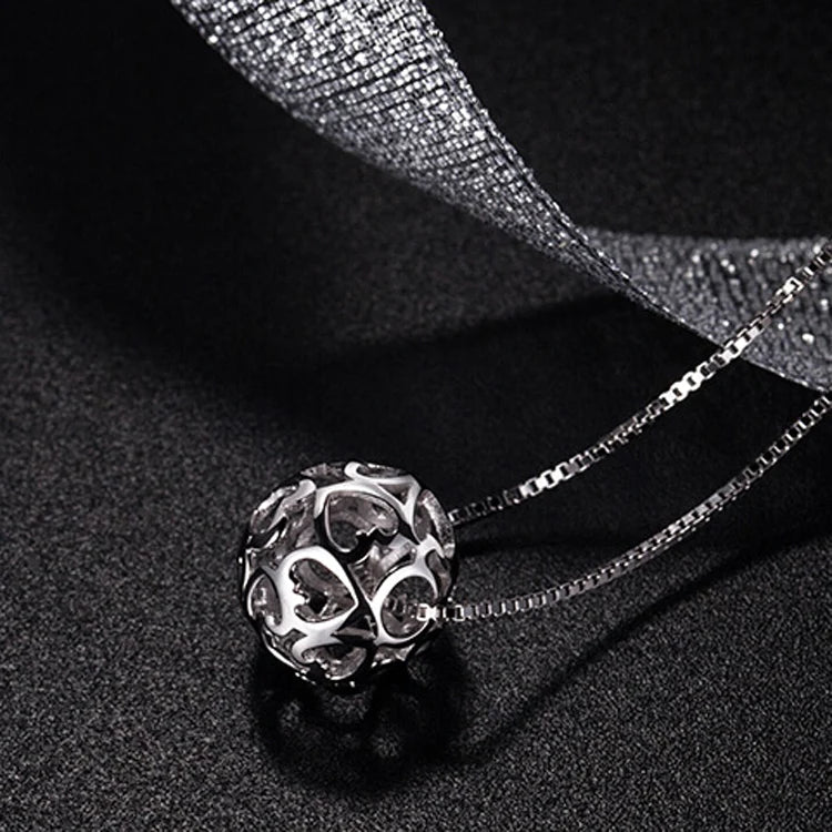2021 Korean Shinny Jewelry 925 Sterling Silver Necklace Viball Pendant Necklace for Women