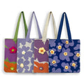 Handmade Polyester Lady Bohemian Women's Tote Bags Spring Summer New Design Beautiful Flowers Two Beach Bags Fashionable Open
