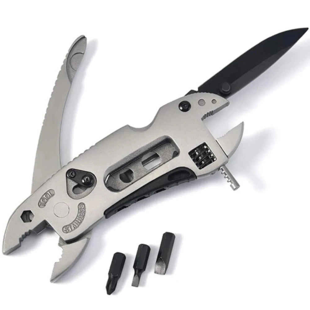 Adjustable Pocket Multifunctional Stainless Steel Wrench Screwdriver ED Pliers Knife Outdoor Self-defense Survival Tactical Kits