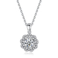 LUOTEEMI Elegent Cubic Zircon Flower Round Pendant of Gold Plating Necklace for Woman Engagement Jewelry