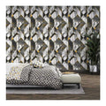 3D Black and Grey Geometric Marble Feature Wall Paper Hotel Bedroom Decorative Pvc Coated Wallpaper Living Room Wallcovering