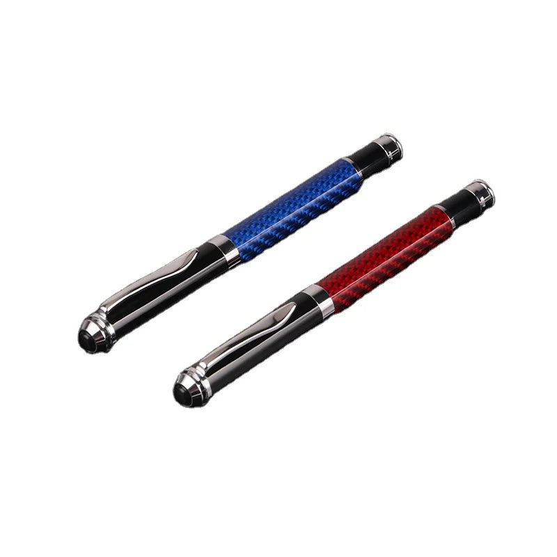 Printed Imprinted Company logo Signature Carbon Fiber Biros Roller Ball Pens for Gift Promotional Red Carbon Fiber Pen