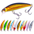 Wholesale MI161 6.9cm 5g Artificial ABS Hard Plastic Bait Minnow Fishing Lures with Small Tongue Board