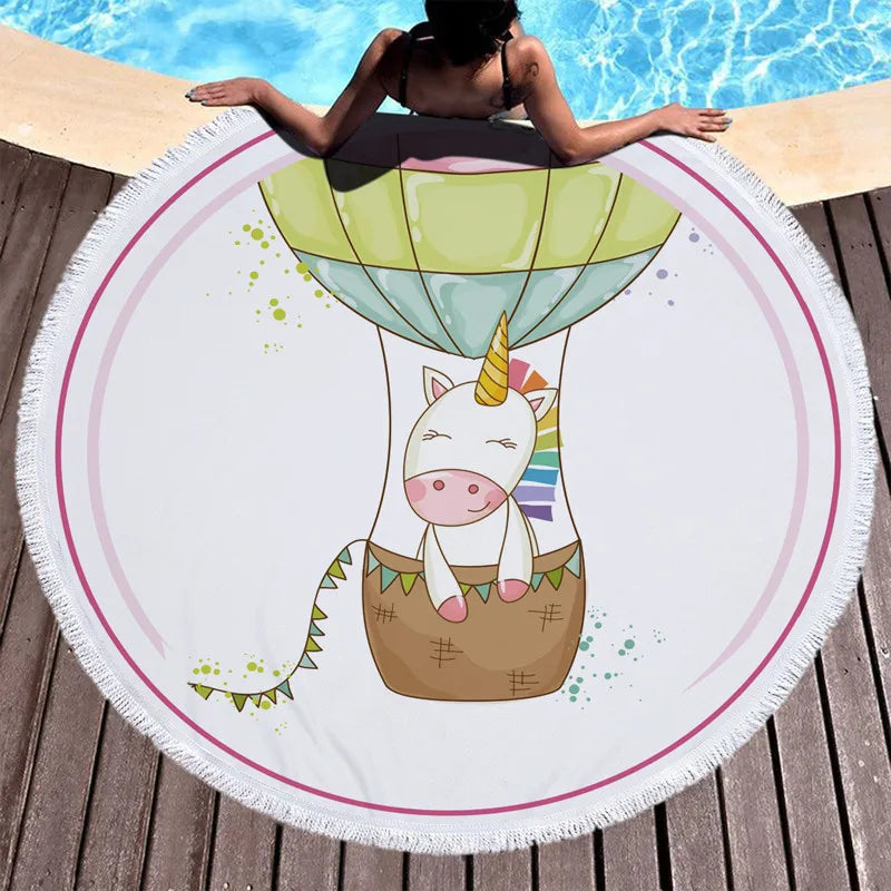 Superdry Large Printed Microfiber Beach Towel Custom Designed with Novelty Pattern and Tassel Sand Free for Swim Gym & Travel