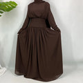 2026 Solid Color Maxi Casual Dress Modest Daily Wear Muslim Women Robe