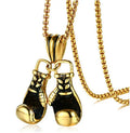 Personality Tiny Boxing Gloves Pendant Necklace Fashion Sport Bodybuilding Jewelry Link Chain Accessories for Men