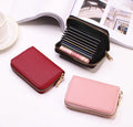 Business Card Holder Wallet Women/men Gray Bank/ID/Credit Card Holder 20 Bits Card Wallet PU Leather Protects Case Coin Purse