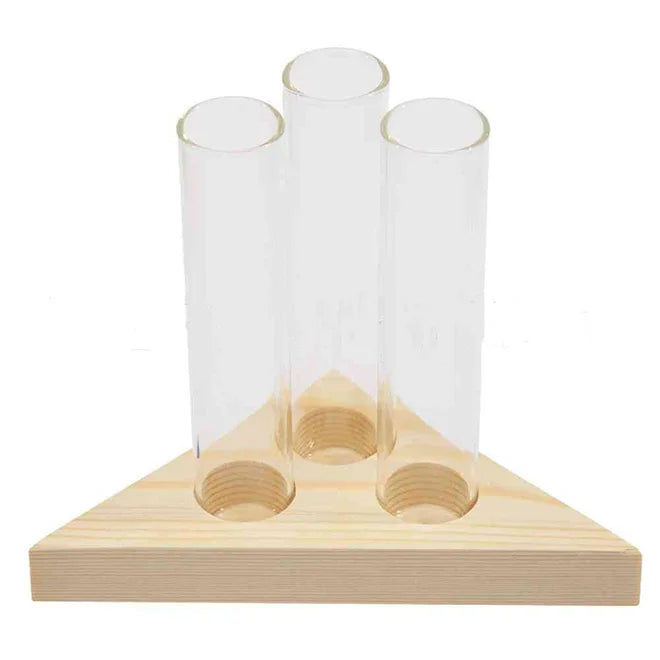 Wholesale Crystal Plant Terrarium With Wooden Stand Propagation Stations Plants Tabletop Glass Terrarium for Hydroponic Plants