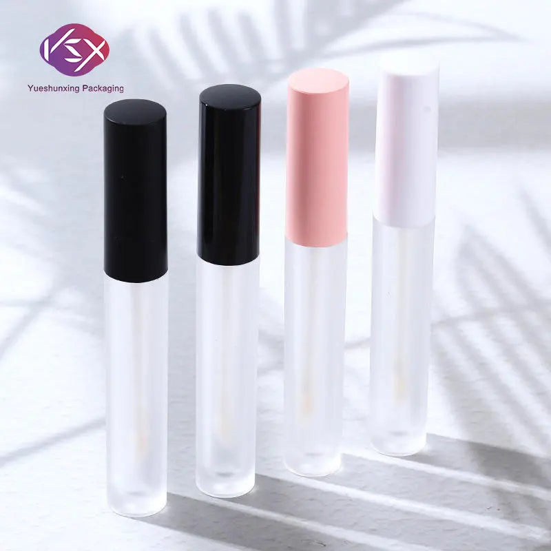 Yueshunxing 3.5ml Black pink White Empty Transparent Frosted Containers Tube Lipgloss Tubes Custom logo Lip Gloss Tubes