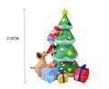 7 FT Outdoor Garden Dog Humorously Trying to Pull Pants off Santa Snow Globe Christmas Party Decoration Waterproof LED Lights