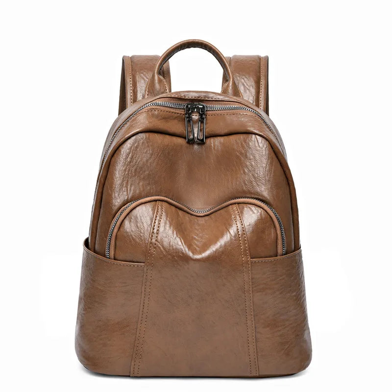 Custom Outdoor Casual Fashion Ladies PU Leather Ladies Backpack