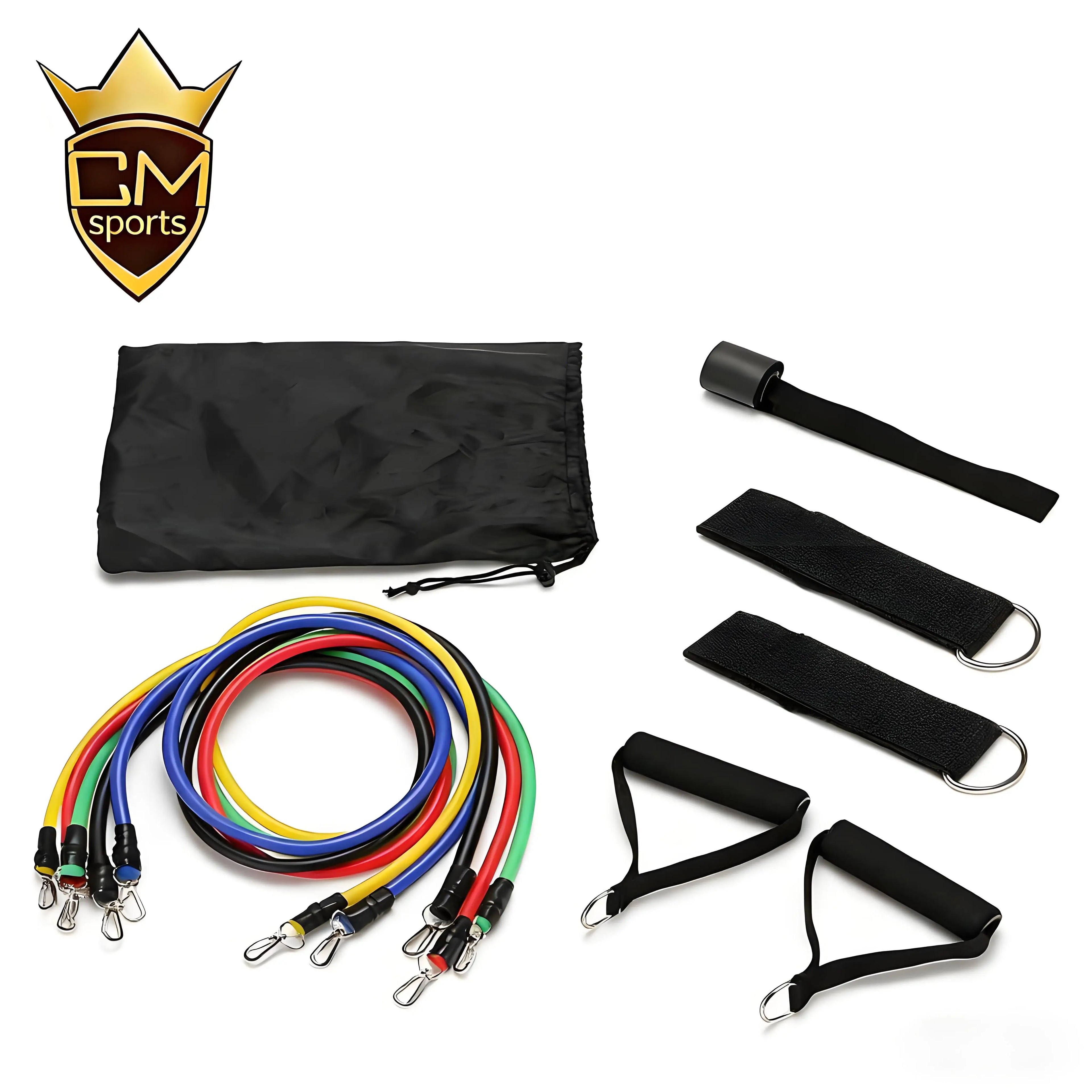 CHENGMO SPORTS Exercise Resistance Bands with Handles for Working Out 100Lbs Workout Bands Set with Door Ancho for Yoga Pilates