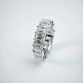 Hot Sale Luxury 18K White Gold Emerald Cut Lab Grown Diamond Gemstone Ring Classic Simple Style Women's Engagement Party Wedding