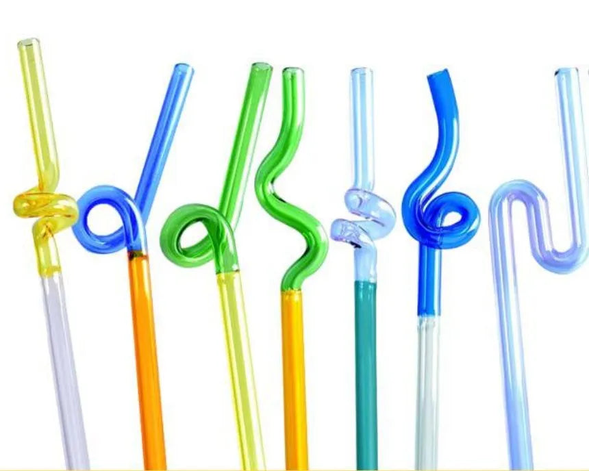 New Design Glass Straw Two-color Reusable Straw As Gift Party