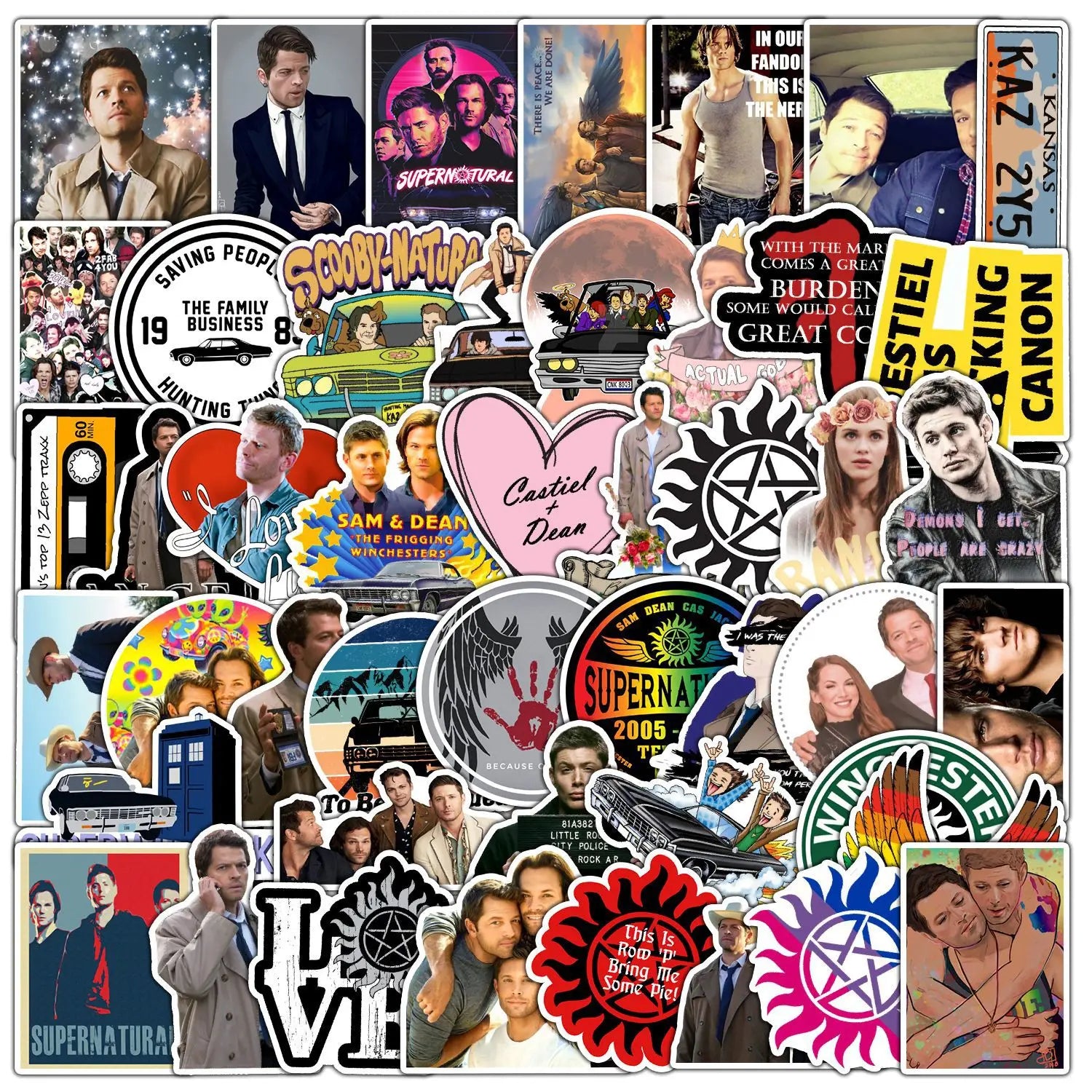 50Pcs American TV Show Supernatural Graffiti Stickers for Bottle Phone Waterproof Custom PVC Label
