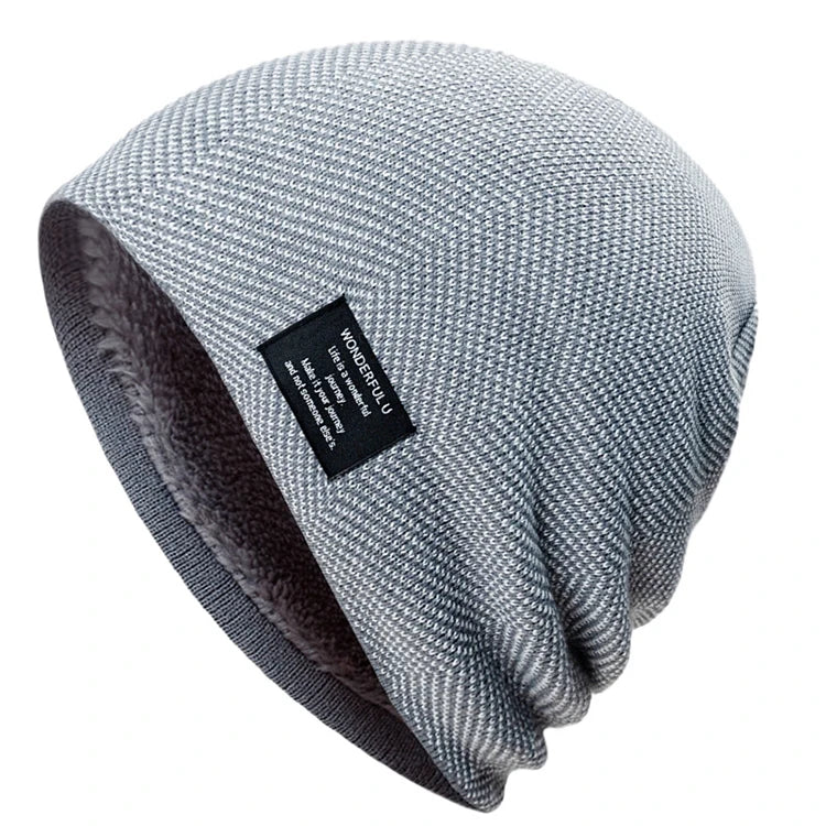 Outdoor Windproof Knit Winter Soft Warm Skull Beanie Fleece Extension Cap