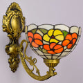 European Stained Glass Retro Mirror Head Lamp Garden Design  Bedside Wall Decor Light for Bedroom Hotel Corridor Wall Lamp