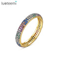LUOTEEMI Ring Woman Finger Bling Copper Brass Micro Party Jewellery Dainty Gemstone Luxury Fashion Jewelry