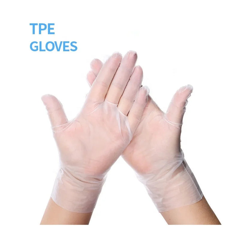 Clear Kitchen Blue Plastic Glove Sale Single Packed Powder Free Glove Hair Dye Barber Elastic Tpe Glove