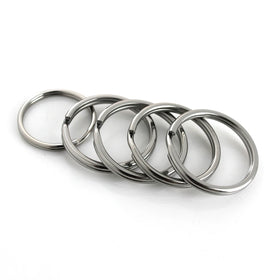 Metal Round-wire Split Rings Double Loop Keyring 10-25mm Keychain Keys Holder DIY Leather Craft Hardware Stainless Steel