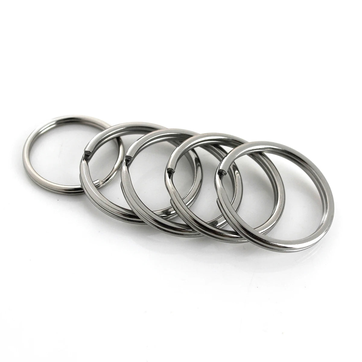 Metal Round-wire Split Rings Double Loop Keyring 10-25mm Keychain Keys Holder DIY Leather Craft Hardware Stainless Steel