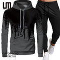 Liu Ming Custom Logo Men Autumn Winter Casual Outwear Hoodies Tracksuit Sweatshirt and Sweatpants Set